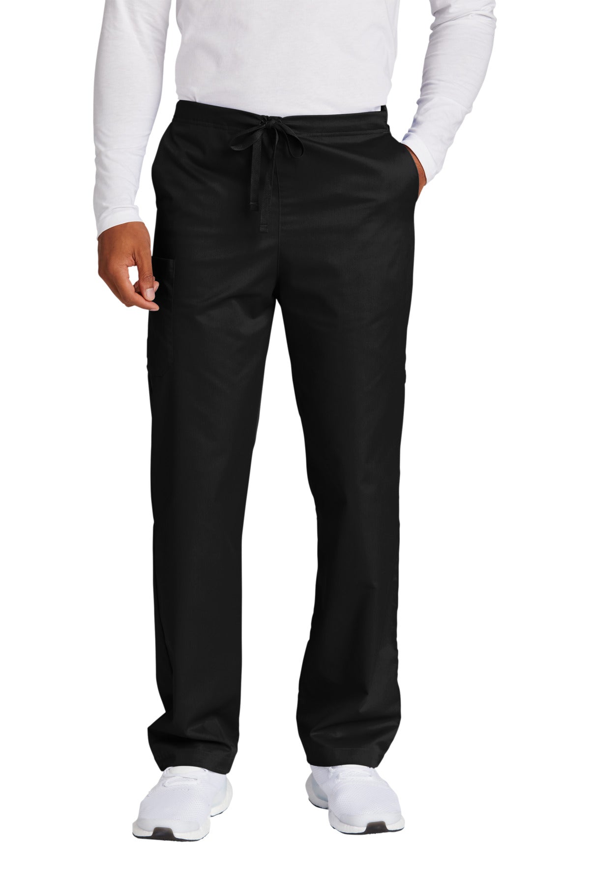 Front View of Black Wink Unisex Tall WorkFlex Cargo Pant WW3150T  - LT