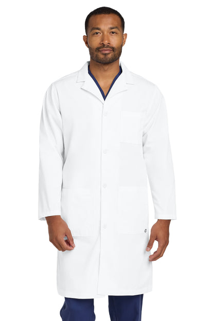 Front View of White Wink Men's Long Lab Coat WW5172  - XS