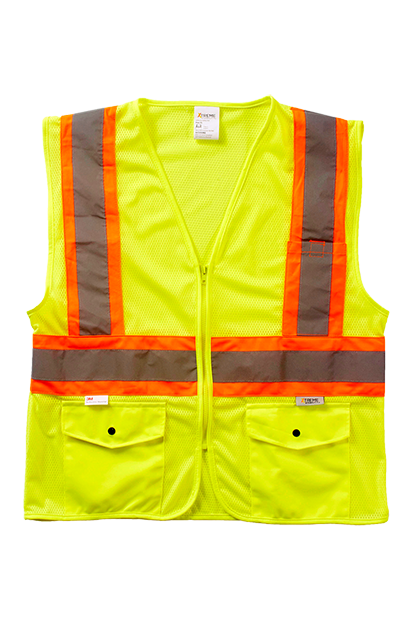 Xtreme Visibility DOT Class 2 Contrast Stripe Zip Vest