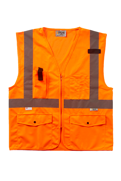 Orange Xtreme Visibility Surveyor Class 2 Zip Vest  - S