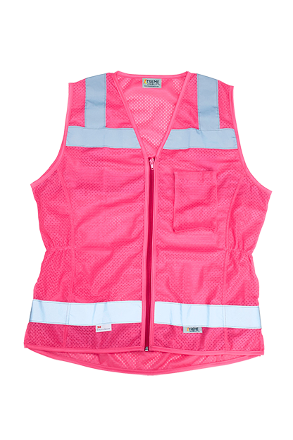 Pink Xtreme Visibility Women's Fitted NON-ANSI Zip Vest  - S