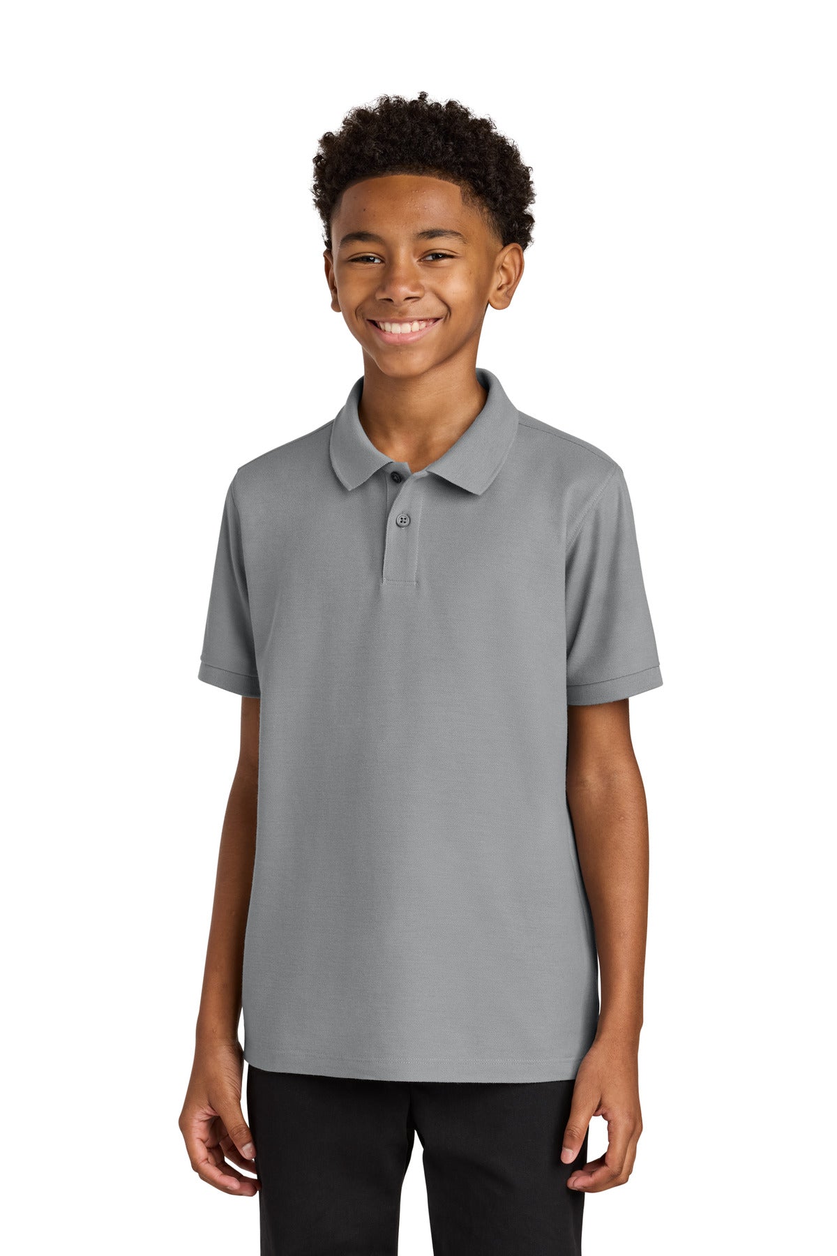 Front View of GustyGrey Port Authority Youth Wearever Signature Pique Polo Y200  - XS