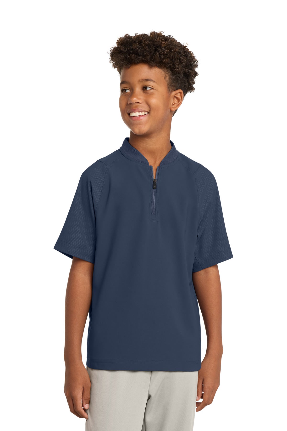 New Era Youth Cage Short Sleeve 1/4-Zip Jacket. YNEA600