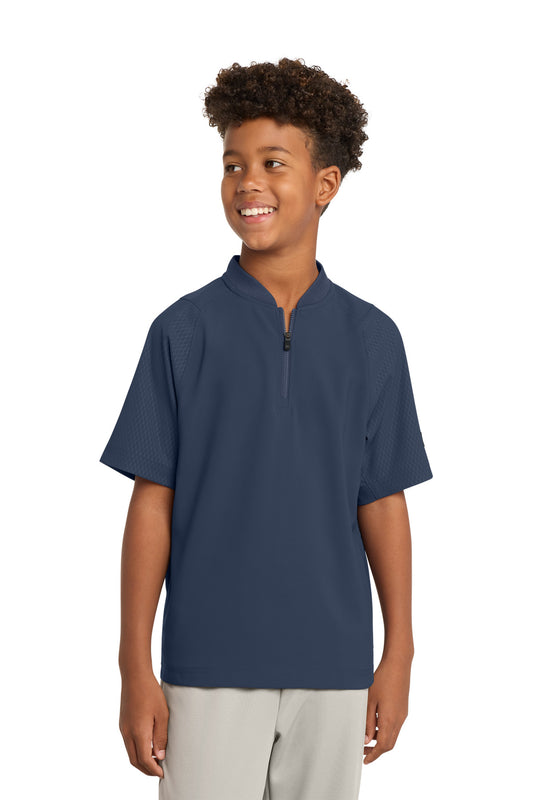 New Era Youth Cage Short Sleeve 1/4-Zip Jacket. YNEA600