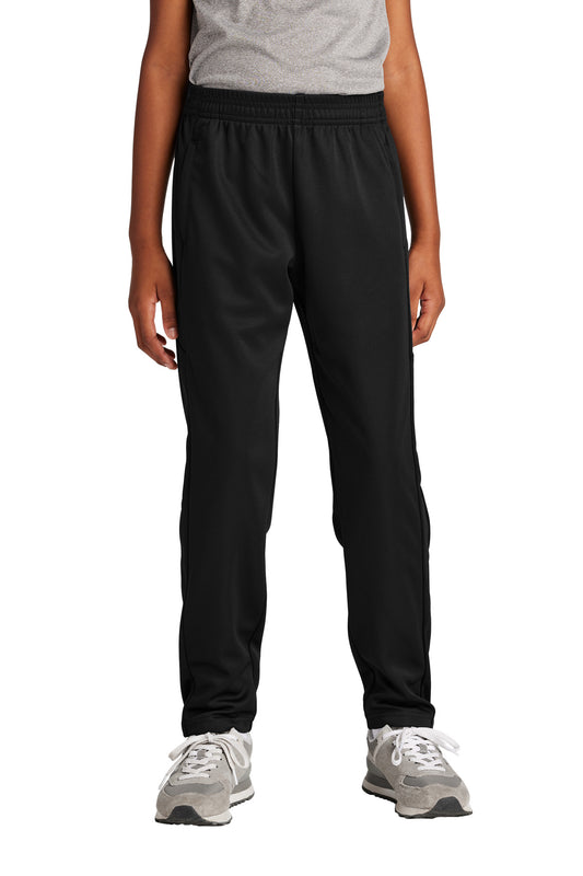 Front View of Blk/Blk Sport-Tek Youth Travel Pant YPST800  - XS