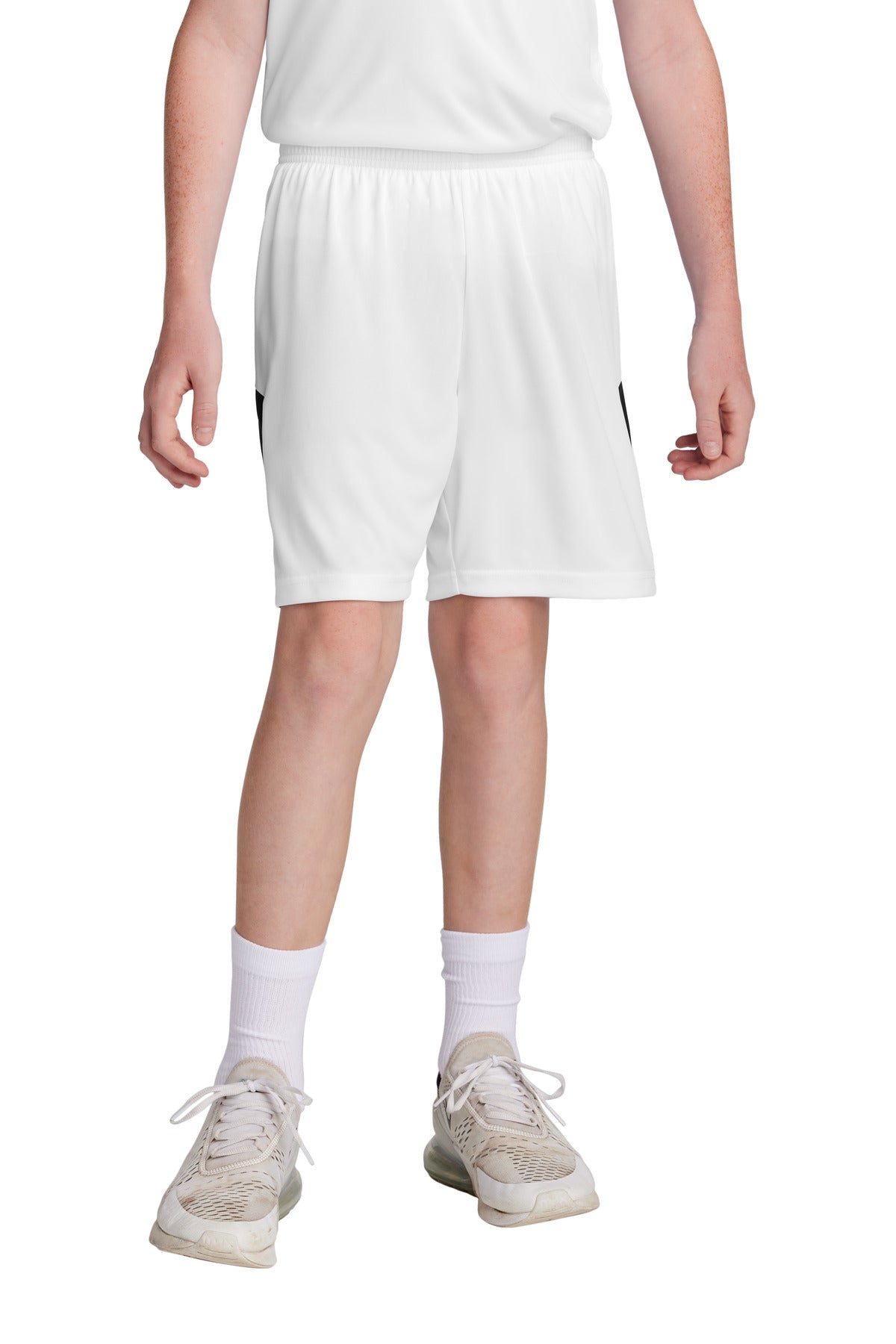 SanMar YST103_WHITEBLACK_Model_Front.jpg
