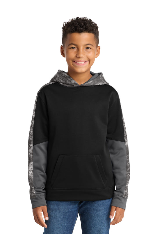 Sport-Tek Youth Sport-Wick Mineral Freeze Fleece Colorblock Hooded Pullover. YST231