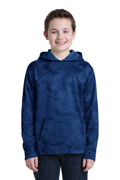 Sport-Tek Youth Sport-Wick CamoHex Fleece Hooded Pullover. YST240