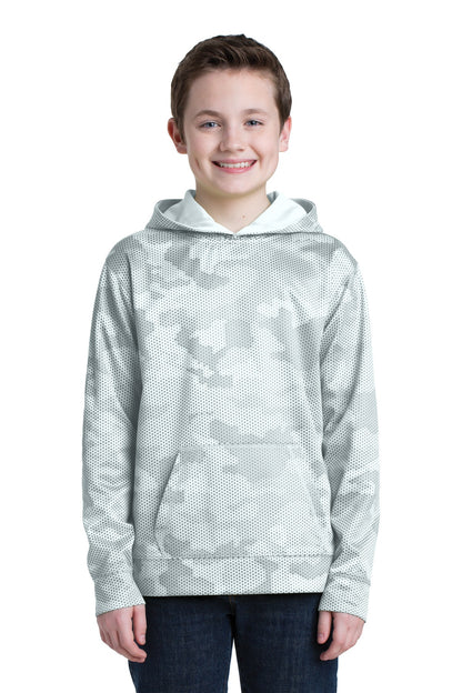 Sport-Tek Youth Sport-Wick CamoHex Fleece Hooded Pullover. YST240