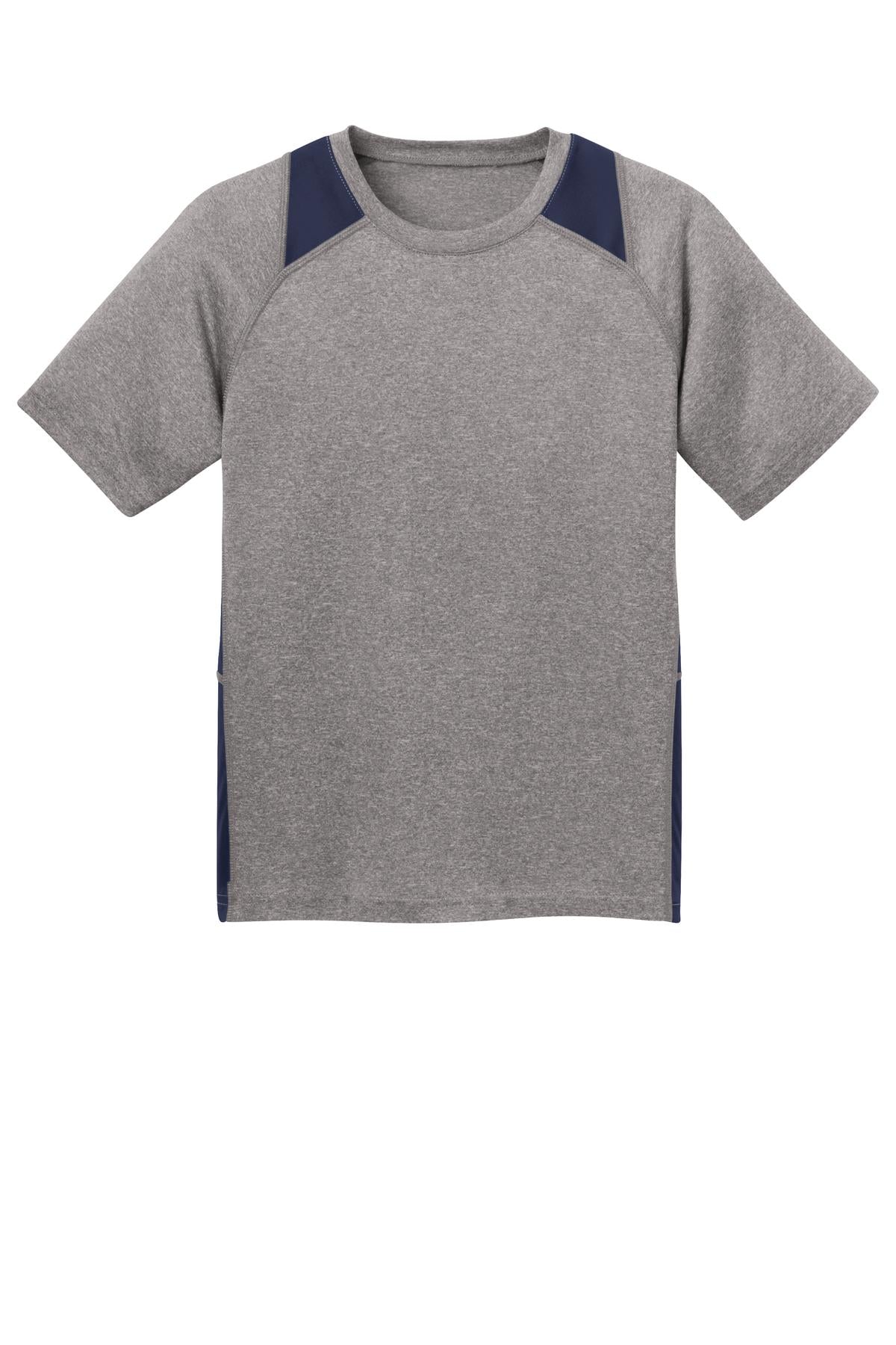 Sport-Tek Youth Heather Colorblock Contender Tee. YST361