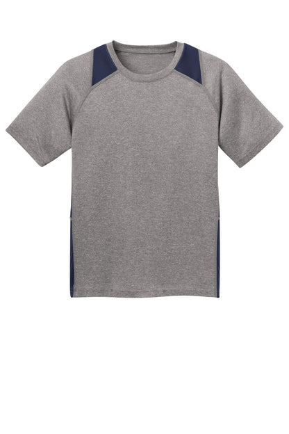 Sport-Tek Youth Heather Colorblock Contender Tee. YST361