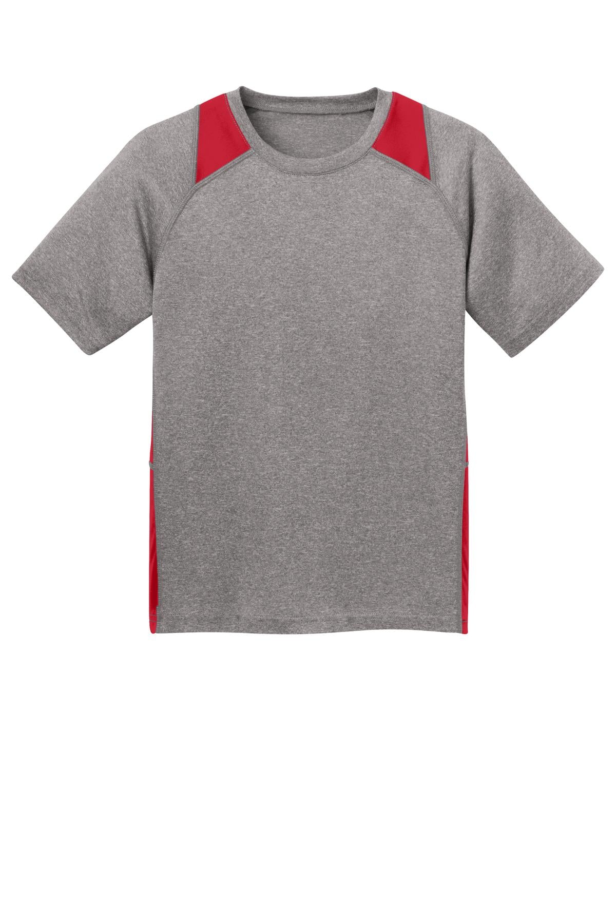 Sport-Tek Youth Heather Colorblock Contender Tee. YST361