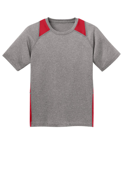 Sport-Tek Youth Heather Colorblock Contender Tee. YST361