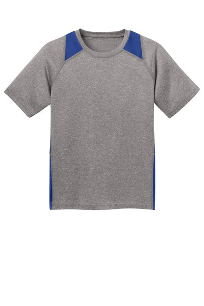 Sport-Tek Youth Heather Colorblock Contender Tee. YST361