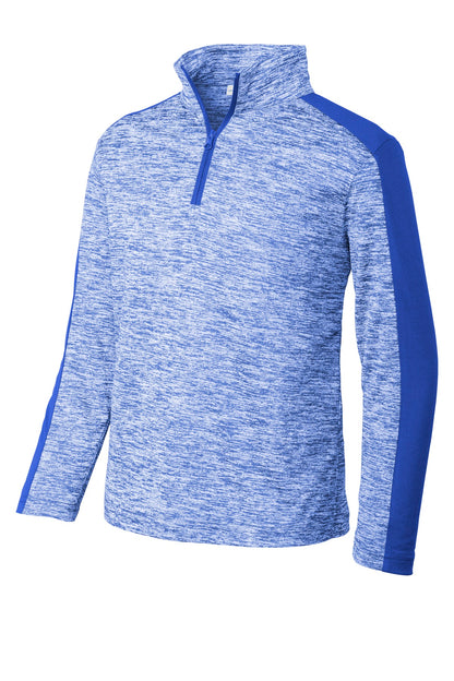 Sport-Tek Youth PosiCharge Electric Heather Colorblock 1/4-Zip Pullover. YST397