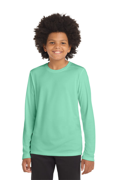 SanMar YST420LS_brightseafoam_model_front.jpg