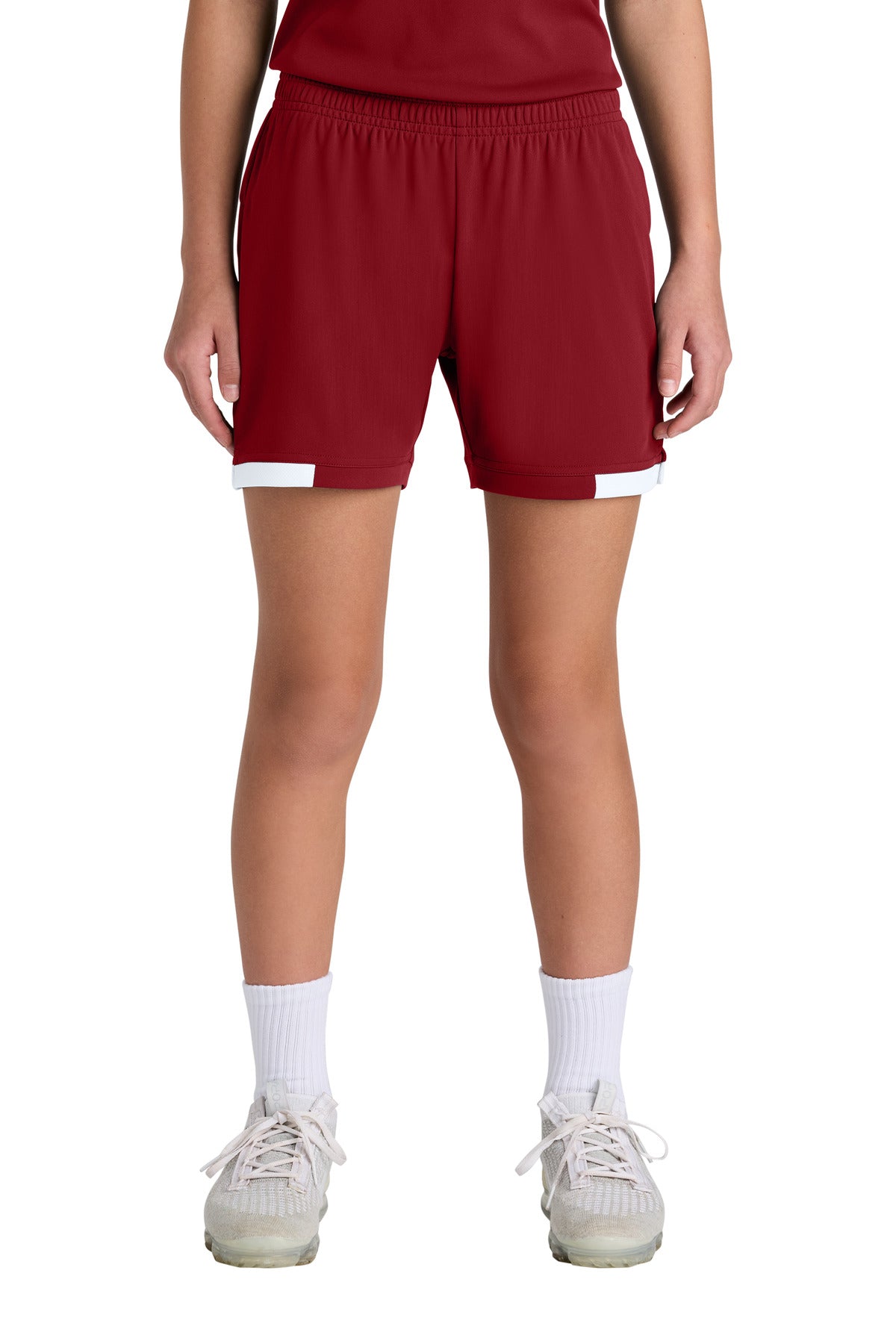 SanMar YST442_deepredwhite_model_front.jpg