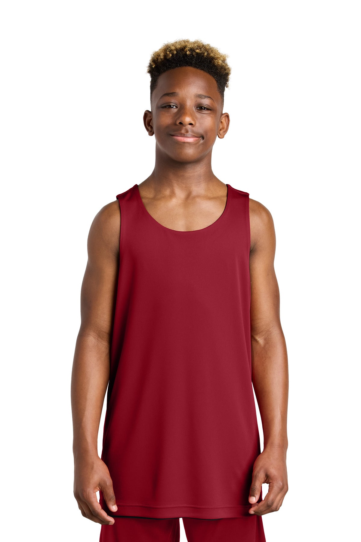 SanMar YST551_deepredblack_model_front.jpg