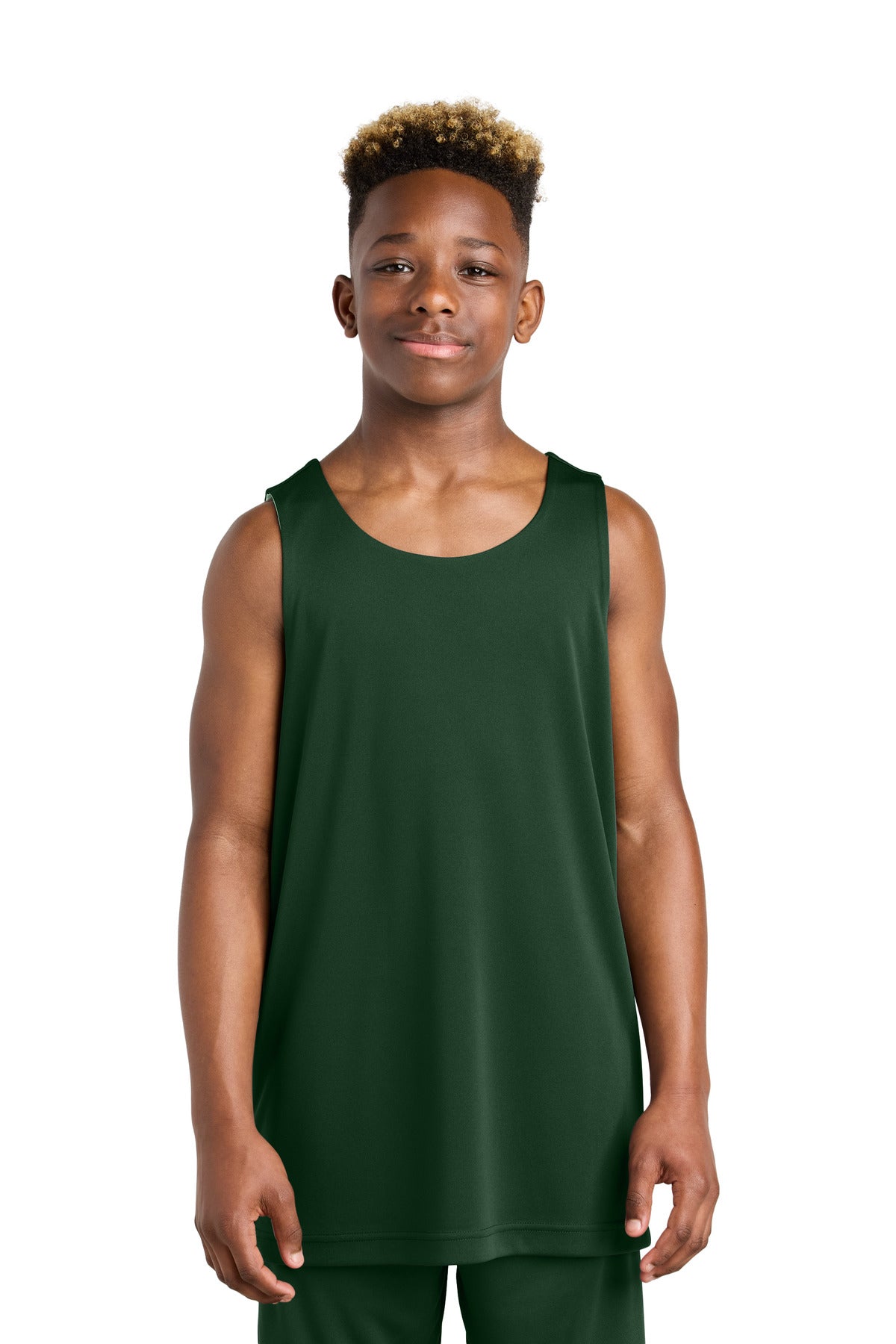 SanMar YST551_forestgreenwhite_model_front.jpg