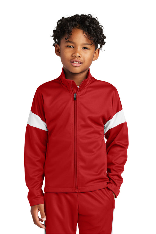 SanMar YST800_DEEPREDWHITE_Model_Front.jpg