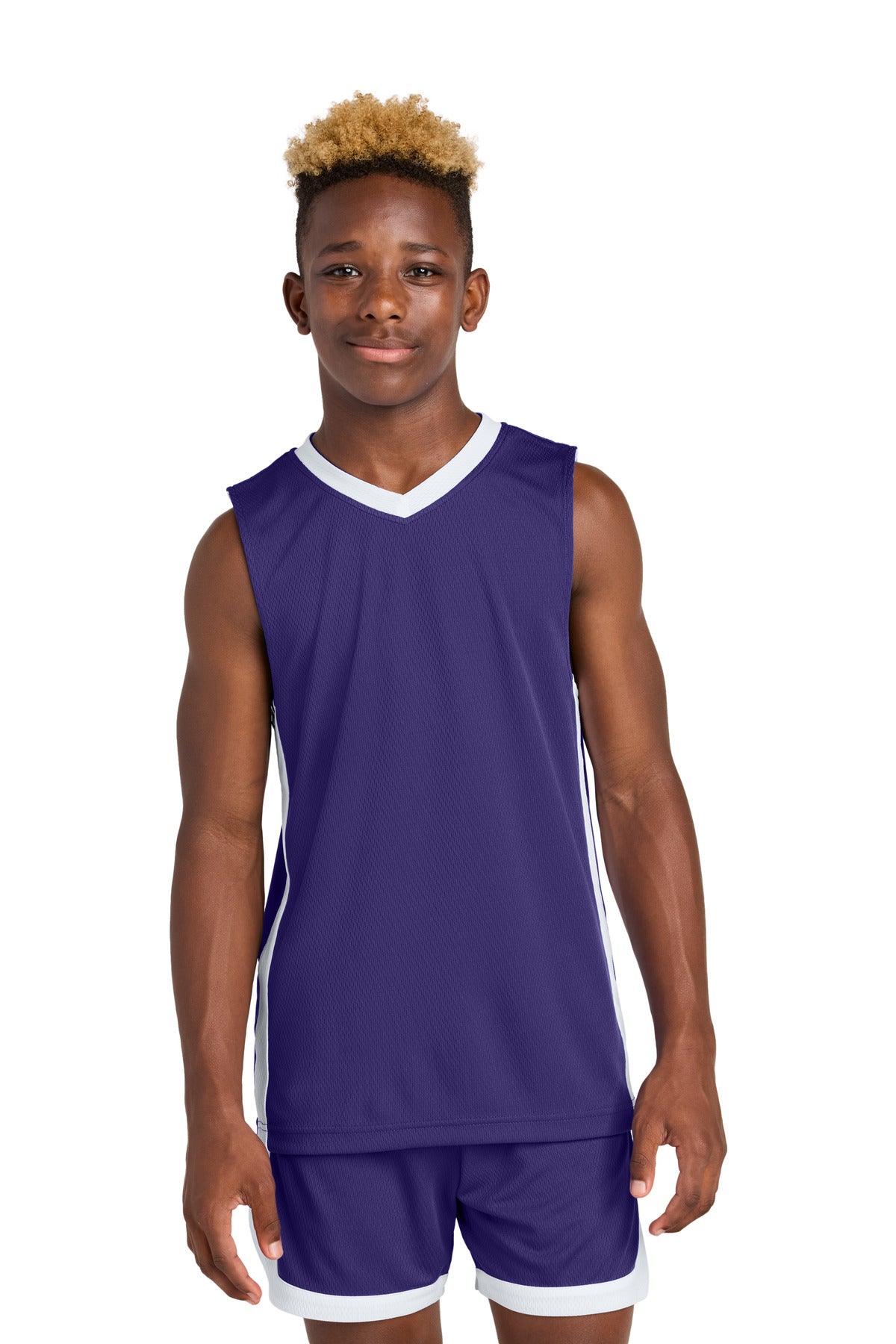 SanMar YST900_purplewhite_model_front.jpg