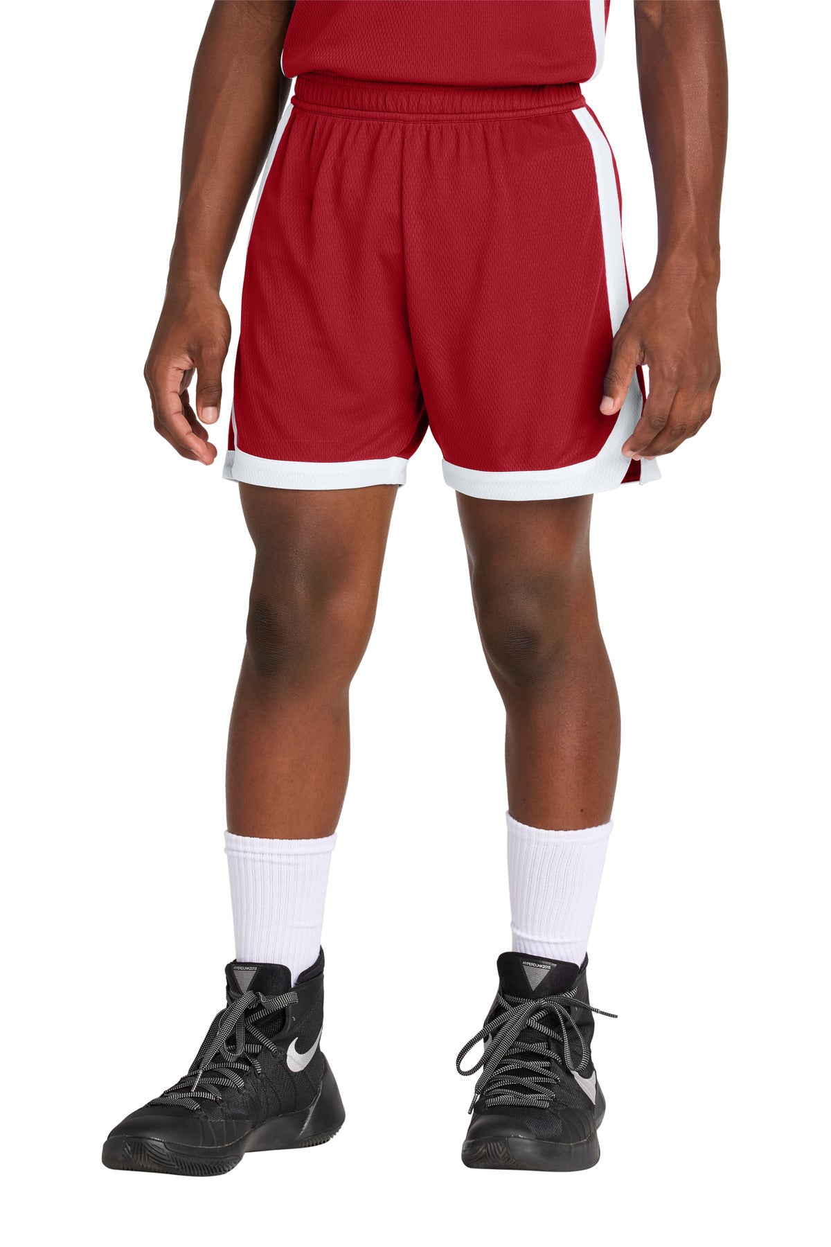 SanMar YST901_deepredwhite_model_front.jpg