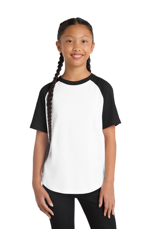 SanMar YT201_whiteblack_model_front.jpg