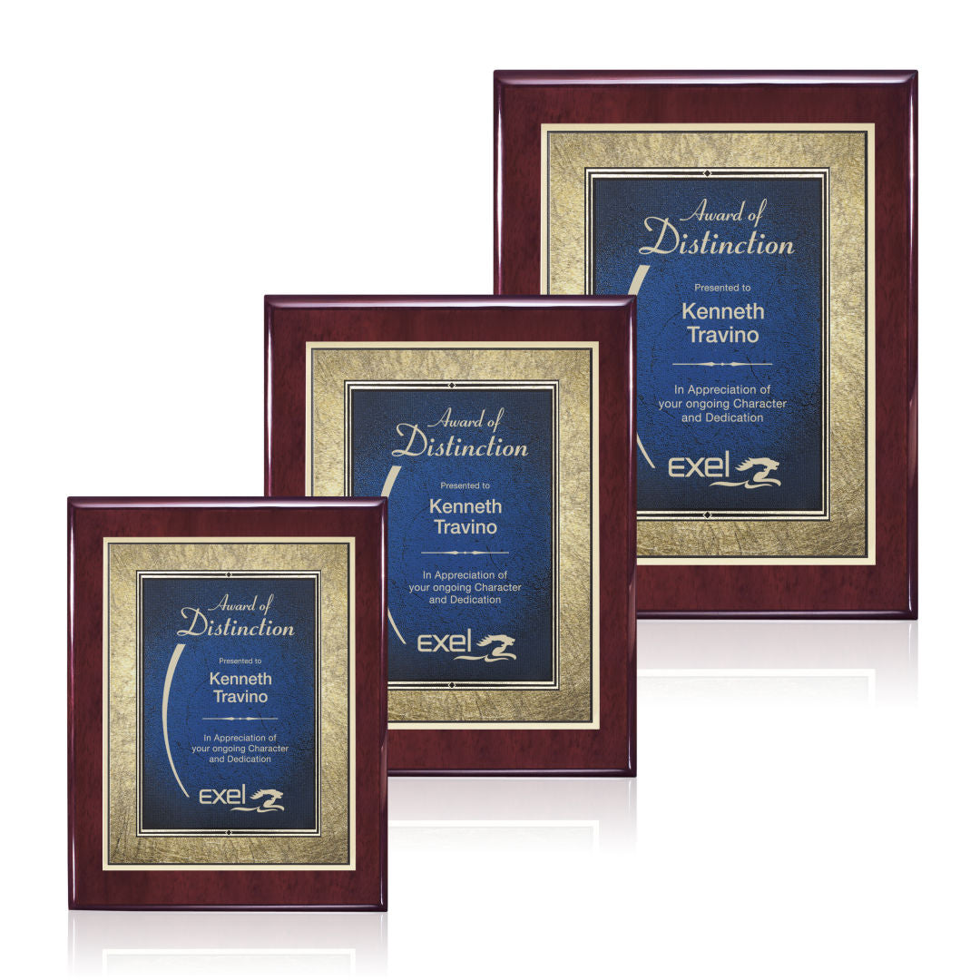 Oakleigh/Tamara Plaque - Rosewood/Blue