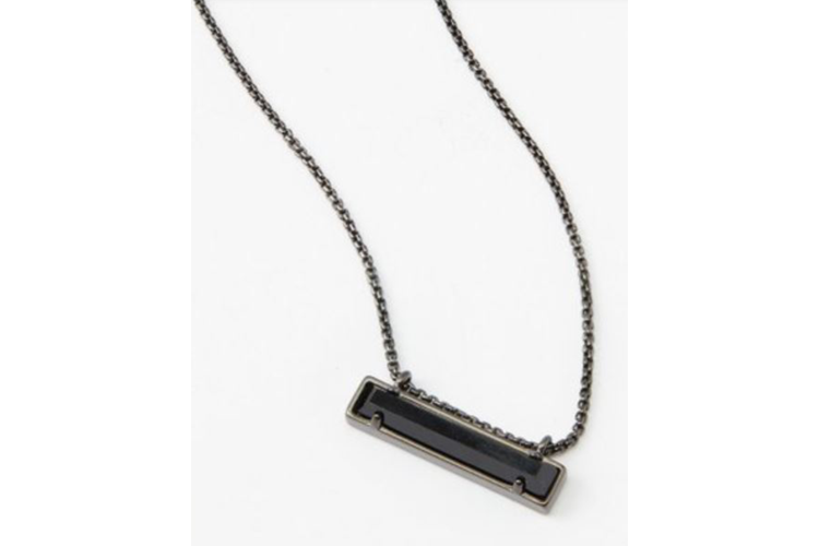 Kendra Scott Leanor Gunmetal Pendant Necklace in Black