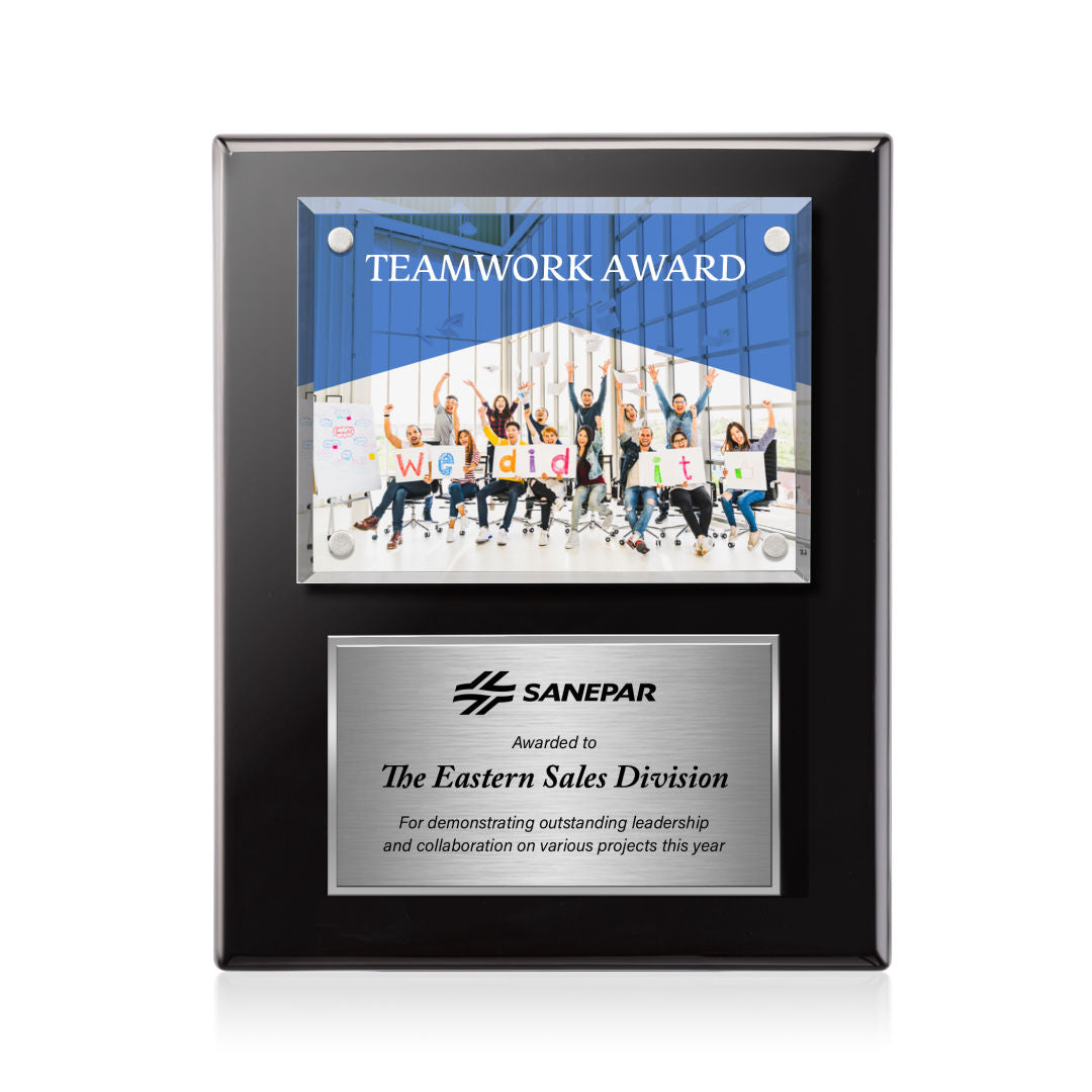 Gossamer VividPrint™ Plaque - Black/Silver