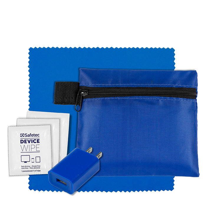 "TECHPACK" Tech Hom and Travel Kit with Microfiber Cleaning Cloth and US Wall Charger