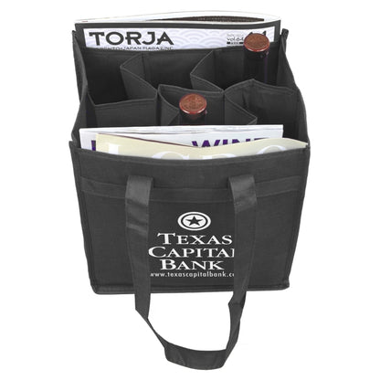 10"W x 11"H x 7”Gusset - "THE SONOMA" 6 Bottle Wine Tote Bag