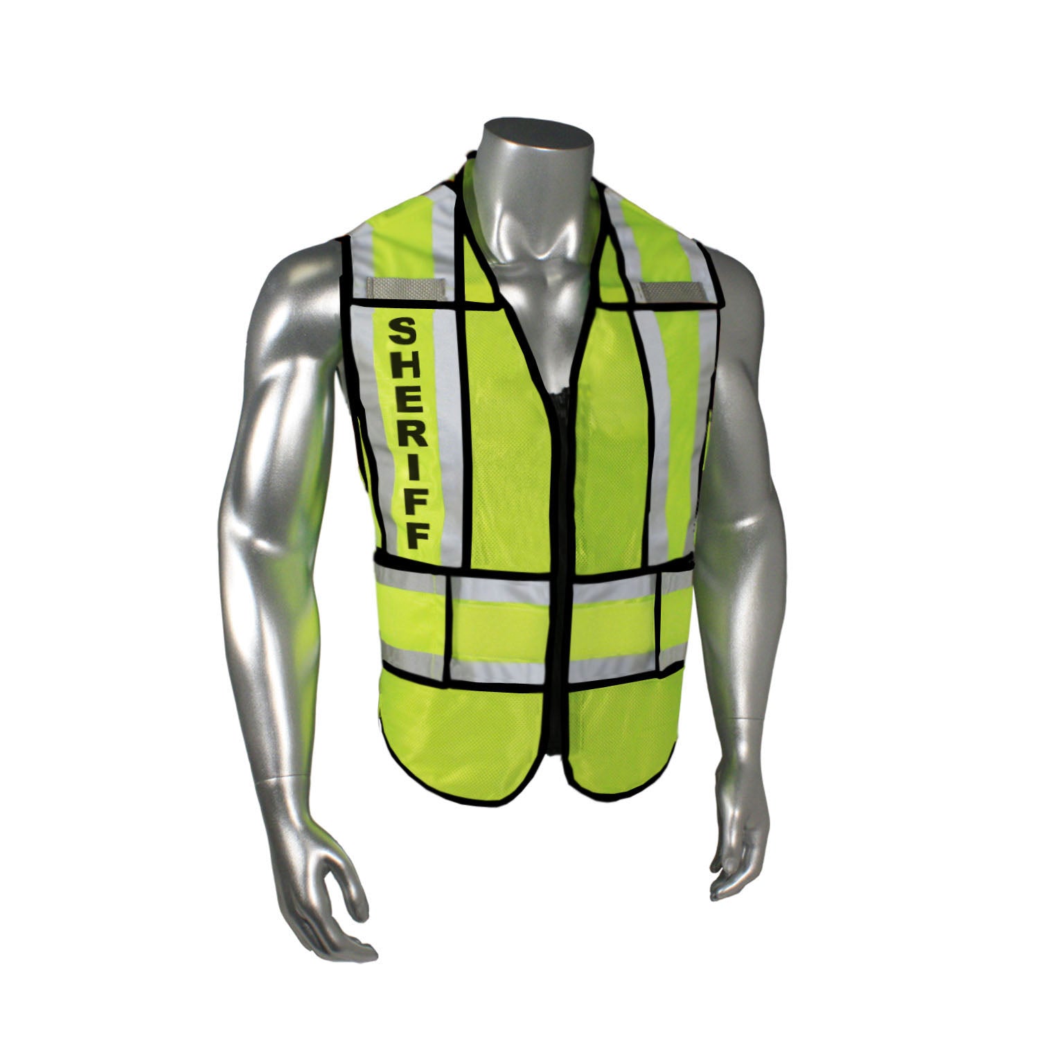 LHV-207-SPT Class 2 Breakaway Vest - Sheriff - Black Trim - Green - Size M-XL