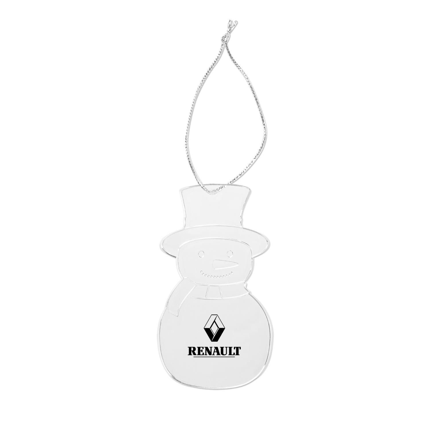 Clear Acrylic Style Snowman Ornament