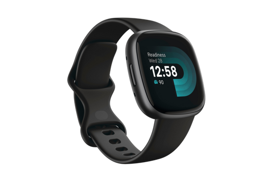 Fitbit Versa 4 Smartwatch - Black/Graphite Aluminum