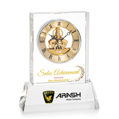 Ashland VividPrint™ Clock on Base - Gold Dial