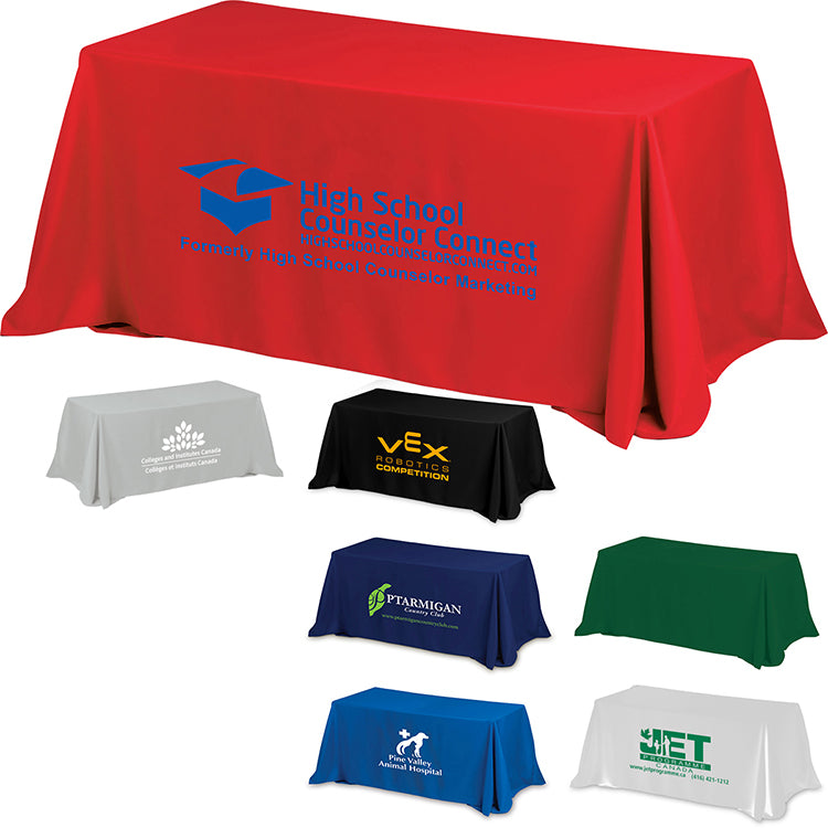 "Zenyatta Six" 4-Sided Throw Style Table Covers & Table Throws (Spot Color) / Fits 6 ft Table