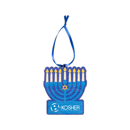 Multicolor Wooden Menorah Ornament