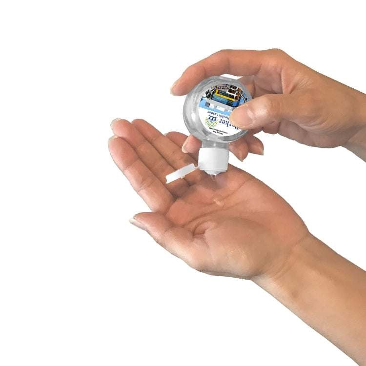 1 oz Compact Hand Sanitizer Antibacterial Gel in Round Flip-Top Squeeze Bottle