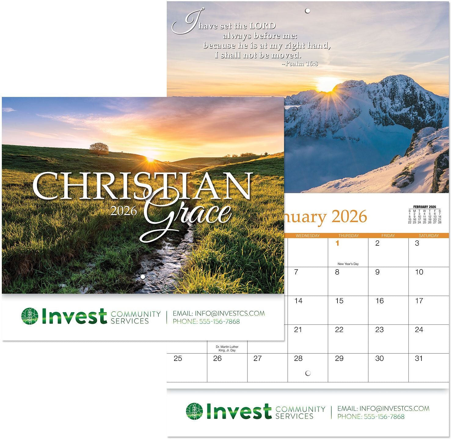 CHRISTIAN GRACE STAPLED WALL CALENDAR