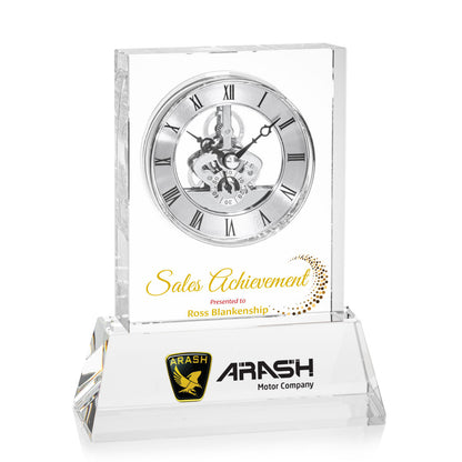 Ashland VividPrint™ Clock on Base - Silver Dial