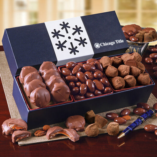 Navy Gift of Distinction with Snowflake Sleeve