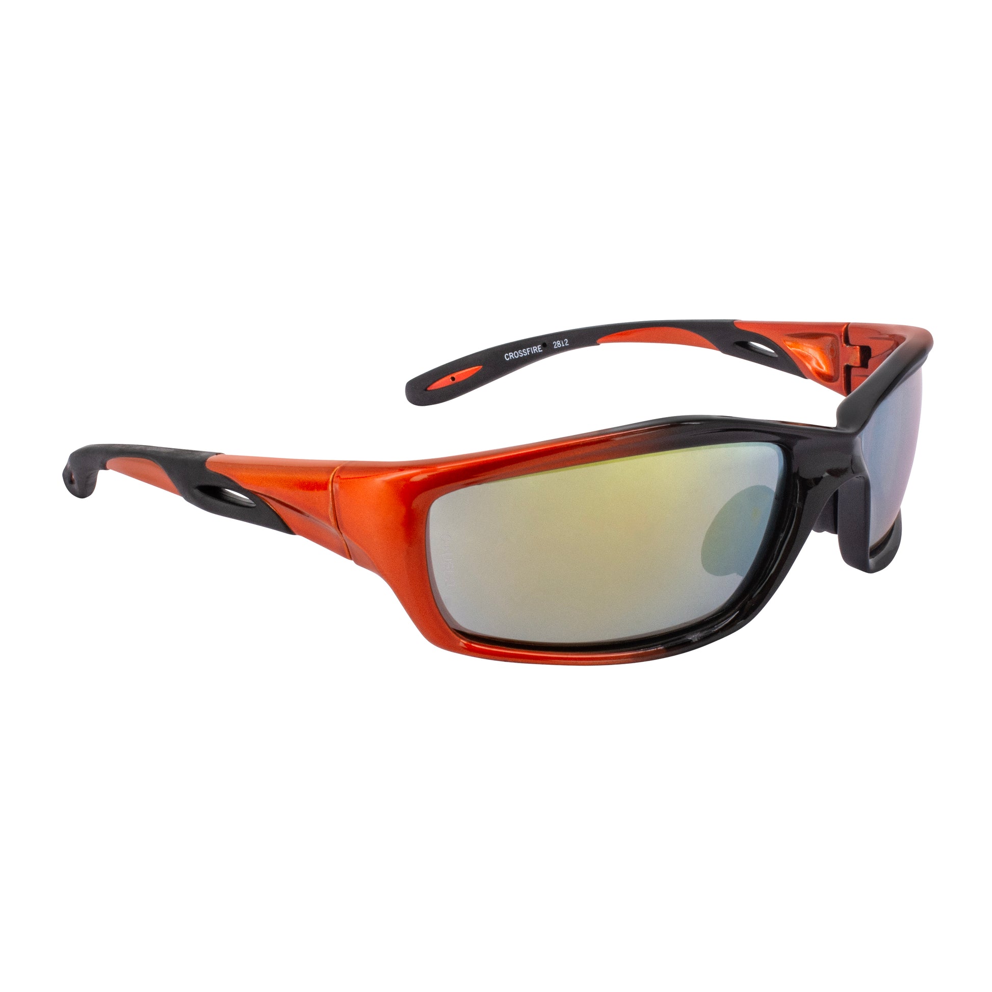 Infinity Premium Safety Eyewear - Orange/Black Frame - Gold Mirror Lens