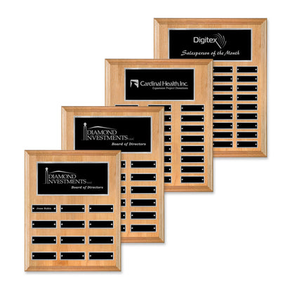 Erindate (Vert) Perpetual Plaque - Red Alder/Silver