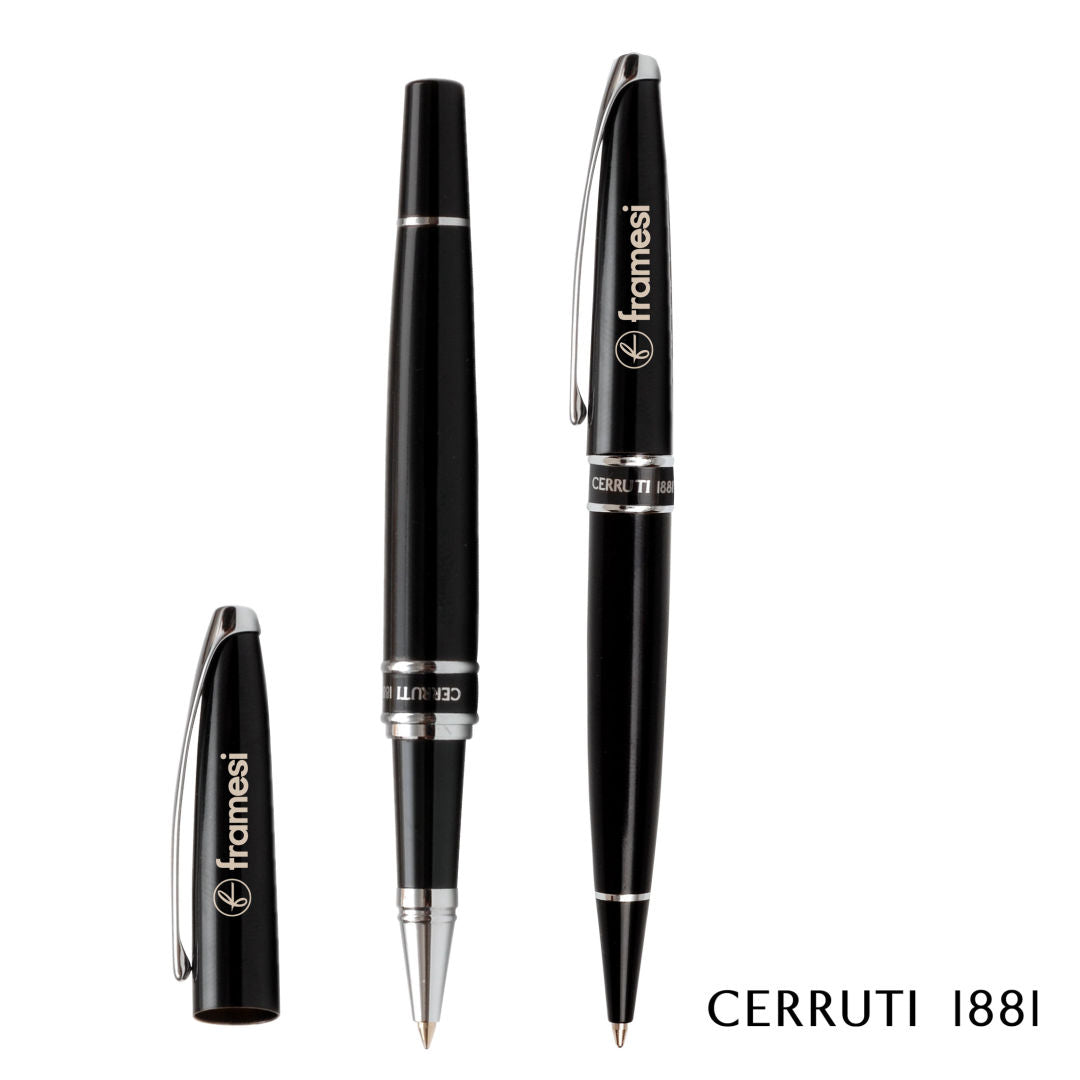 Cerruti 1881® Silver Clip Ballpoint Pen & Rollerball Pen Set