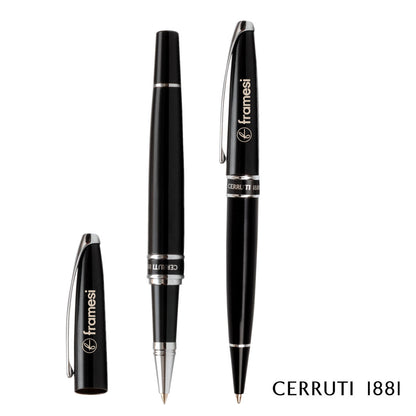 Cerruti 1881® Silver Clip Ballpoint Pen & Rollerball Pen Set