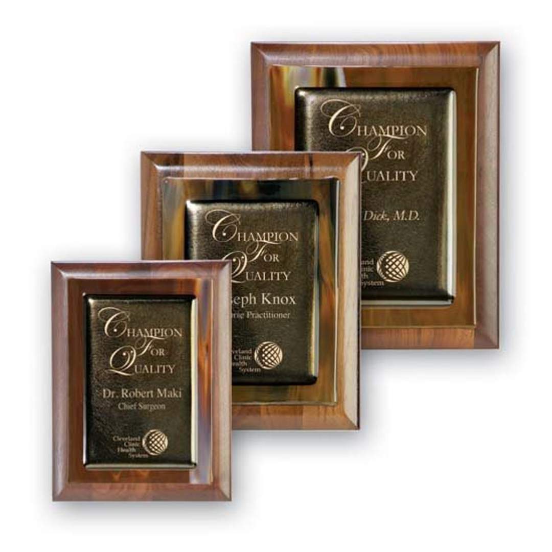 Metallic Fusion Plaque - Walnut/Brown