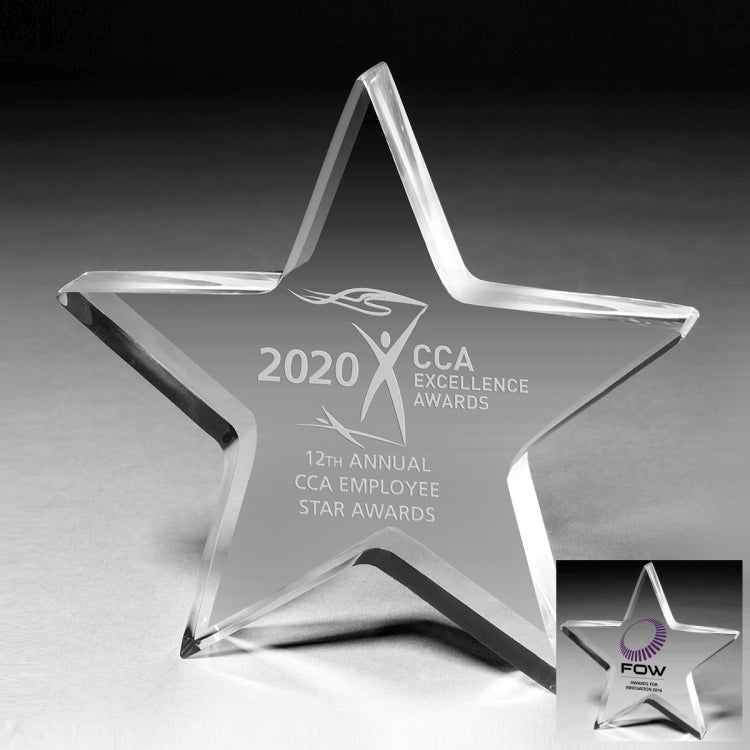 Laser Engraved Acrylic Star Paperweight (5"x 5"x 3/4")