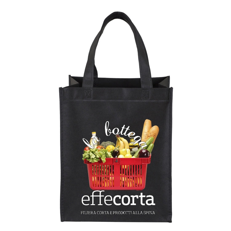 10”W x 12"H x 8" Gusset - "FULL VIEW" Junior Large Imprint Grocery Shopping Tote Bag