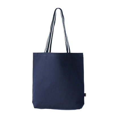 Deluxe Canvas Tote Bag with Striped Handles